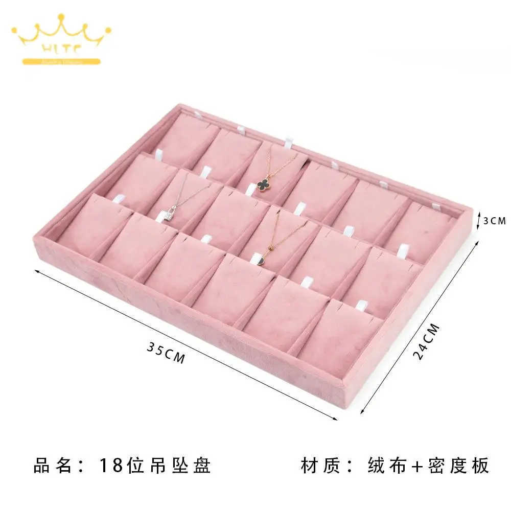 Imagem -03 - Velvet Jewelry Display Tray Pulseira Relógio Premium Pillow Plate Earnail Pingente Prateleira Ajustável 20 Grade 35*24 12 Grade