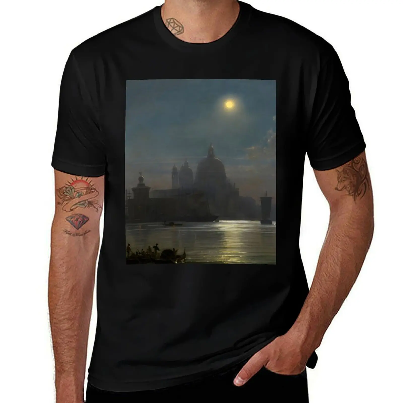 

View over the San Marco Basin of Santa Maria della Salute (detail) - Friedrich Nerly T-Shirt quick-drying mens clothes