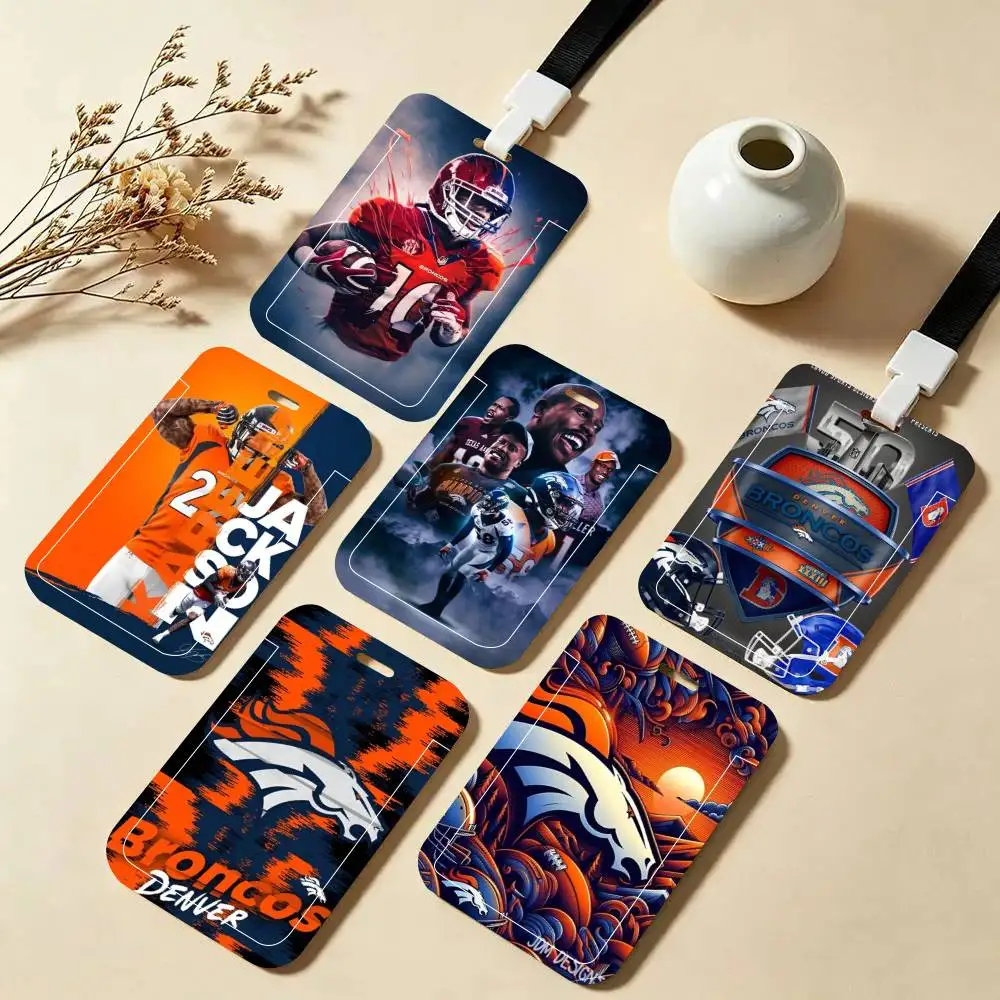 Porta Tarjetas de Identificación de los Denver Broncos de Rugby, Correa para el Cuello, Colgante, Porta Credenciales, Llavero, Estuche para Credenciales de Trabajo, Regalo