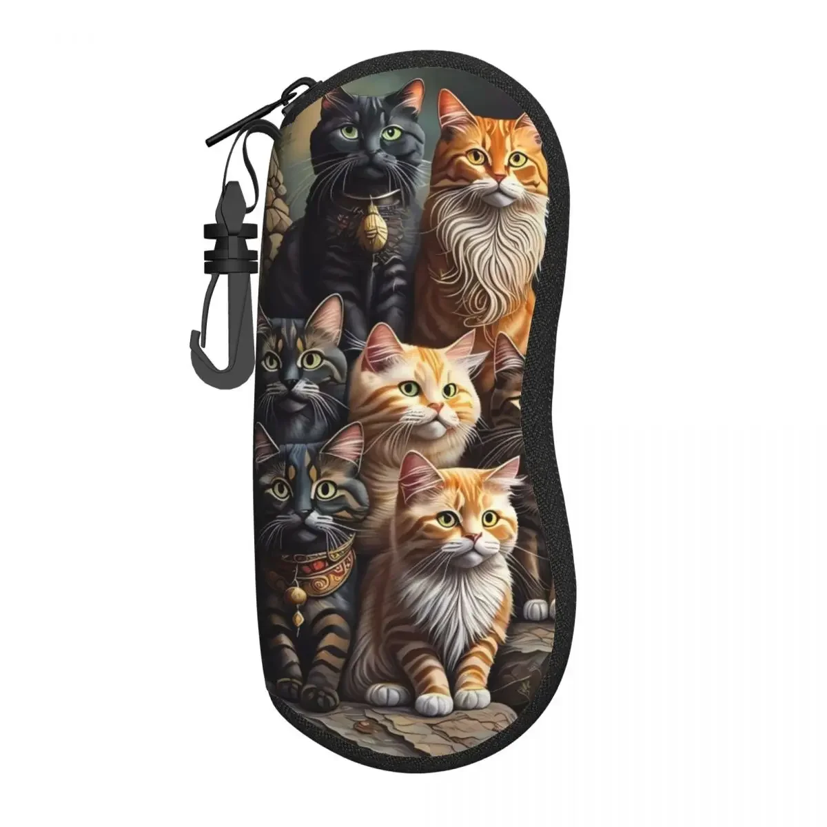 Estuche para gafas de gatos Kawaii, estuche para gafas de sol portátil con estampado de animales coloridos, fundas para gafas masculinas y femeninas, funda suave para almacenamiento de gafas