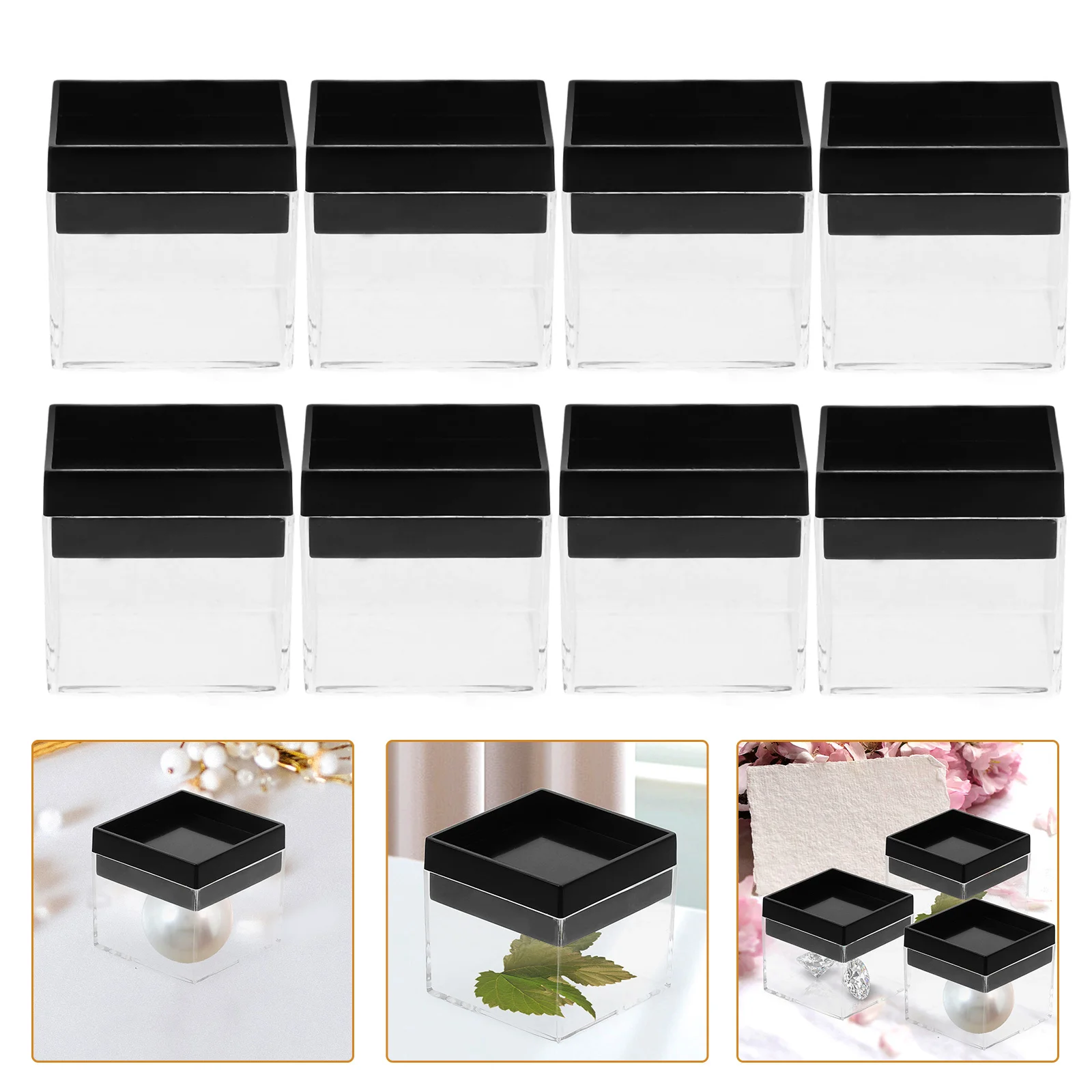 

20Pcs Plastic Storage Box Transparent Square Display Case Airtight Organizer for Jewelry Coin Medal Specimen Display Holder