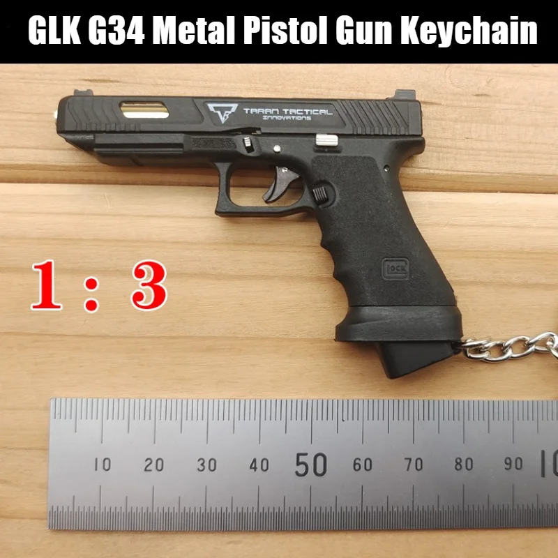 

1:3 Alloy Empire GLK G17/G34 Metal Pistol Keychain Throw The Shell Simulation Removable Decoration Crafts Figurines & Miniatures