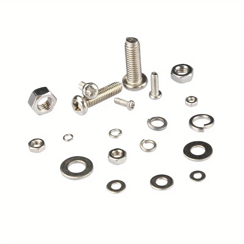 120/320-piece hex nut and bolt set, M2/M2.5/M3/M4/M5 metric fasteners, stainless steel hex hardware, combination repair bolt and nut kit, multi-specification threaded fasteners, assembly components for furniture and electronic equipment, home and industrial repair hardware, DIY handcraft fastening kit