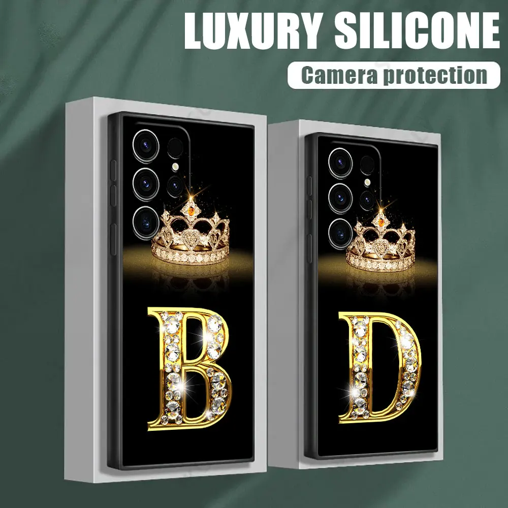 Letter B D C N Z S G U Phone Case for Samsung Galaxy S26 S25 Ultra S24 S23 S22 Plus S21 5G S20 S21 FE S26 Ultra S25 Soft Funda