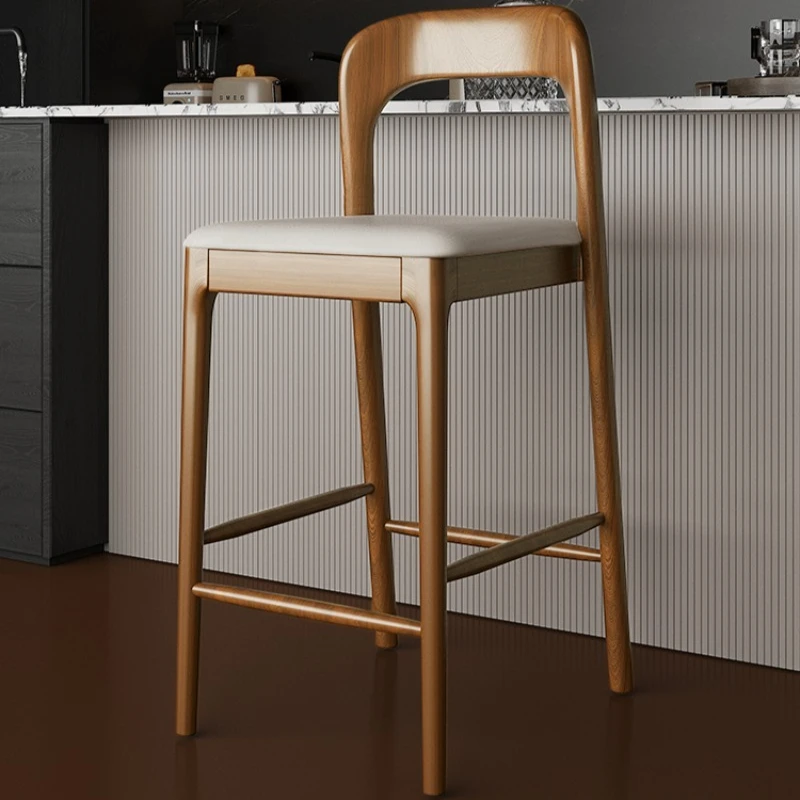 جزيرة المطبخ بار البراز وسائد خشبية حديثة عالية غرفة المعيشة بار البراز المنزل البني الحد الأدنى أثاث Sillas De Comedor #3