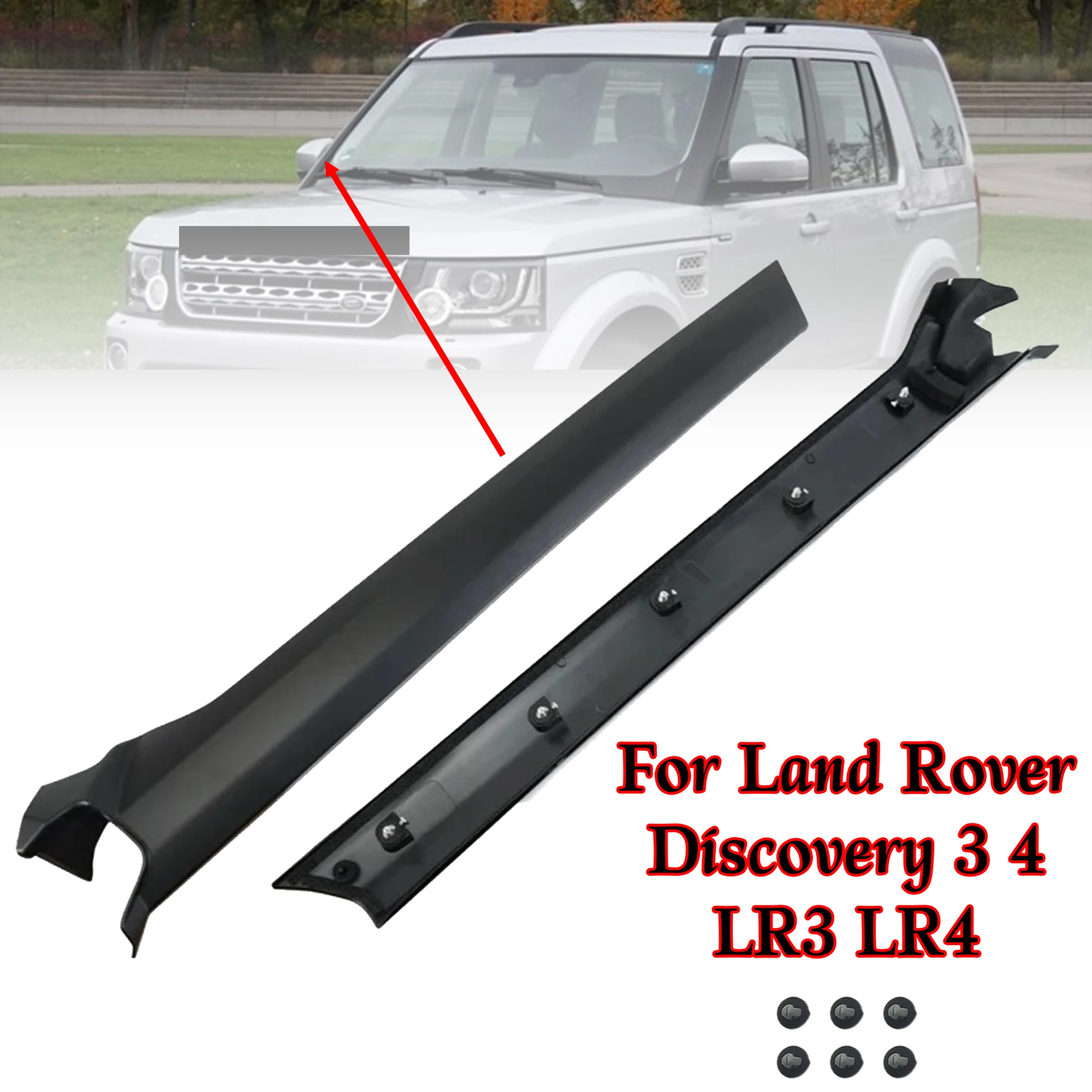 

Windshield A Pillar Trim Door Molding Plastic Cover For Land Rover Discovery 3 4 LR3 LR4 Windscreen Frame Window Deflectors Trim