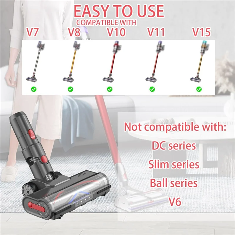 ABUS-クイックリリースローラーブラシクリーナーヘッド交換用ダイソン V7 V8 V10 V11 V15 真空アタッチメント LED ライト付き