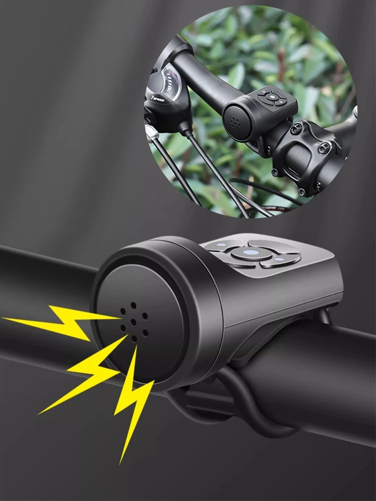 AliExpress NONE 120DB Electric Bike Horn， 4 Sound Modes & Vibration Alarm， Rechargeable Waterproof for Mountain/Road Bike， Scooter， Adult & Kids