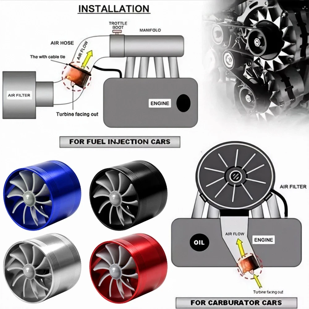 Vehicle Engine Turbocharger Car Single Sided Intake Turbo Zinc Alloy Impeller Power Conversion Air Inlet Accessories