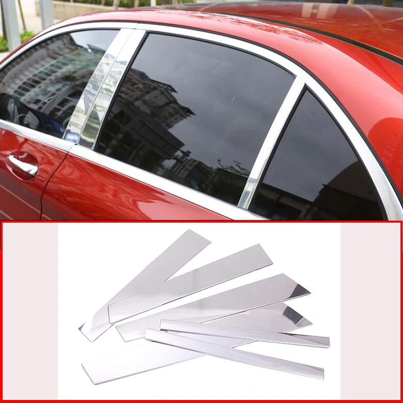 Alloy Car Body Door Window Central Middle B C Column Pillar Post Trim For Mercedes-Benz C-Class W205 4th Generation 2015-2021