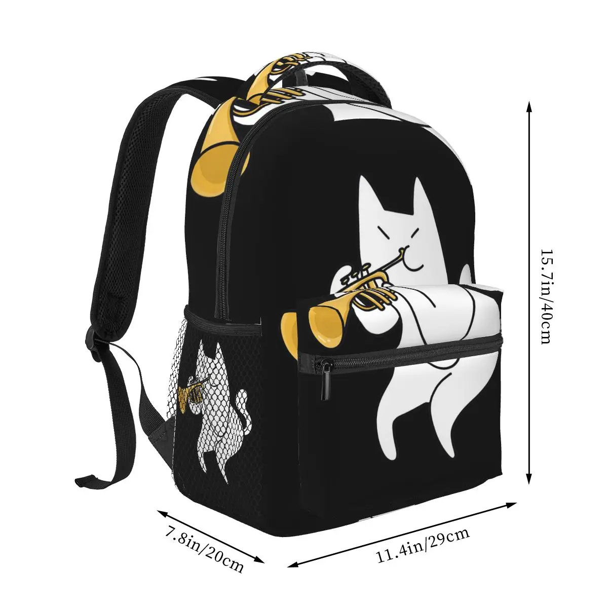 حقيبة ظهر البوق القط رائجة البيع Daypack سعة كبيرة للأطفال حقيبة الكتب المدرسية حقائب الكتف للرجال والنساء #2