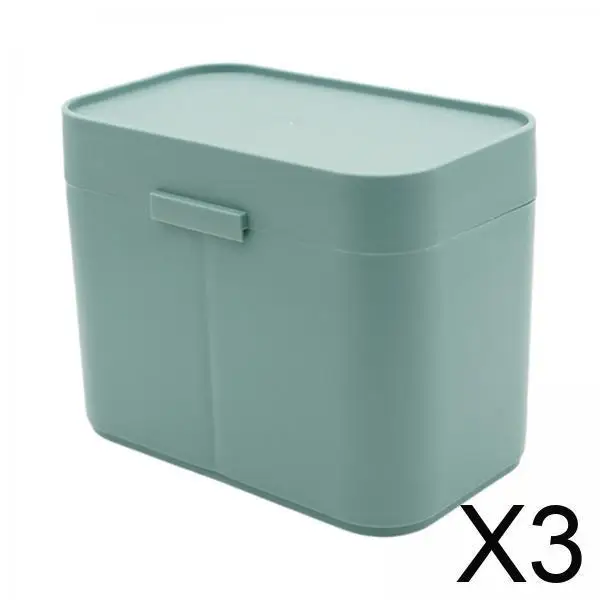 

Makeup Pad Storage Case Green PP Cosmetic Organizer Compartment Holder Makeup Pouch Cute for Dresser Drawer and Office Table
