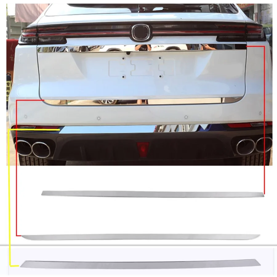 

For Changan Uni-k Unik 2021 2022 Accessories Rear Door Trim Cover Decoration Car Exterior Details Trunk Anti-Scratch Stickers