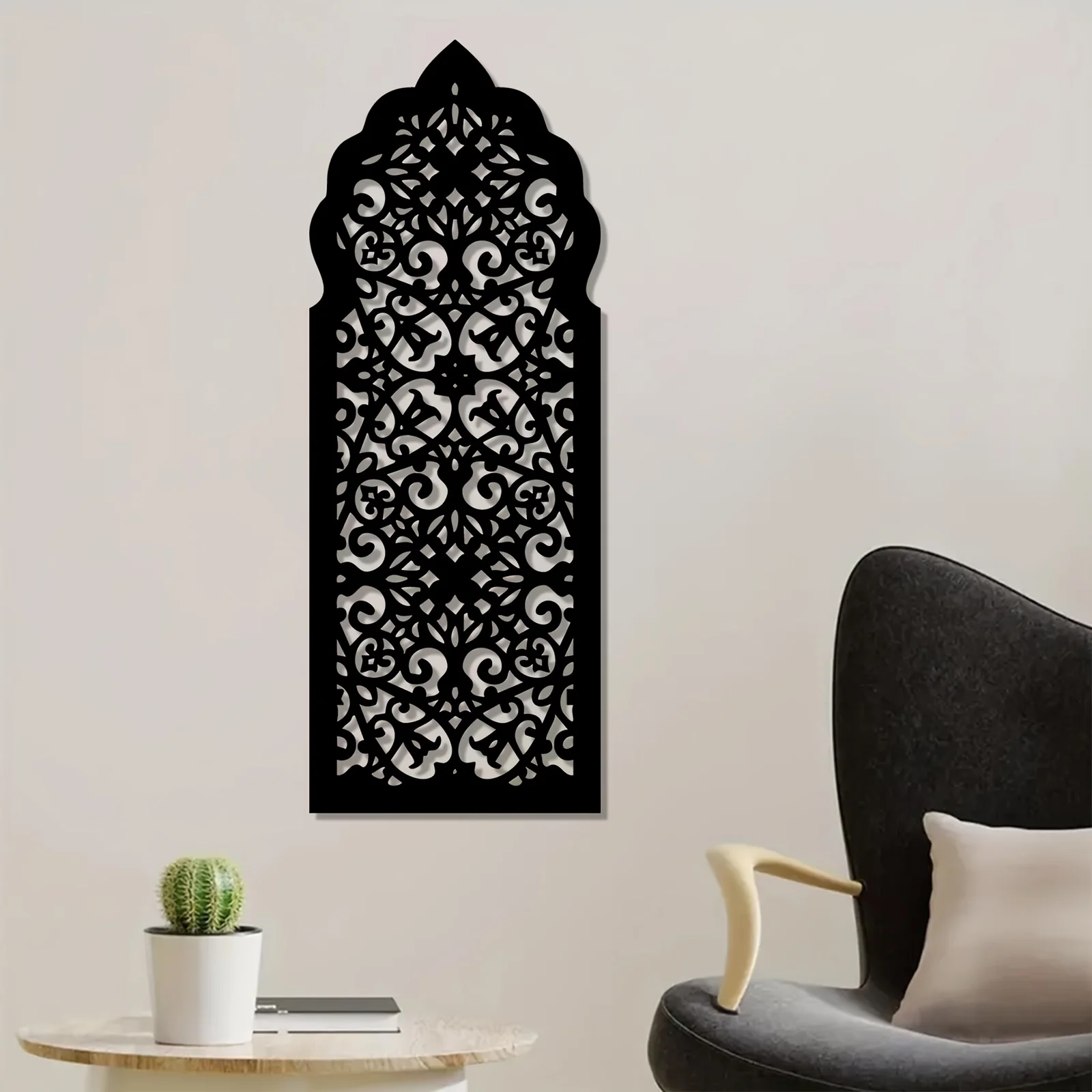 1pc Moroccan Pattern Metal Wall Art, Geometric Wall Decor for Home Bedroom