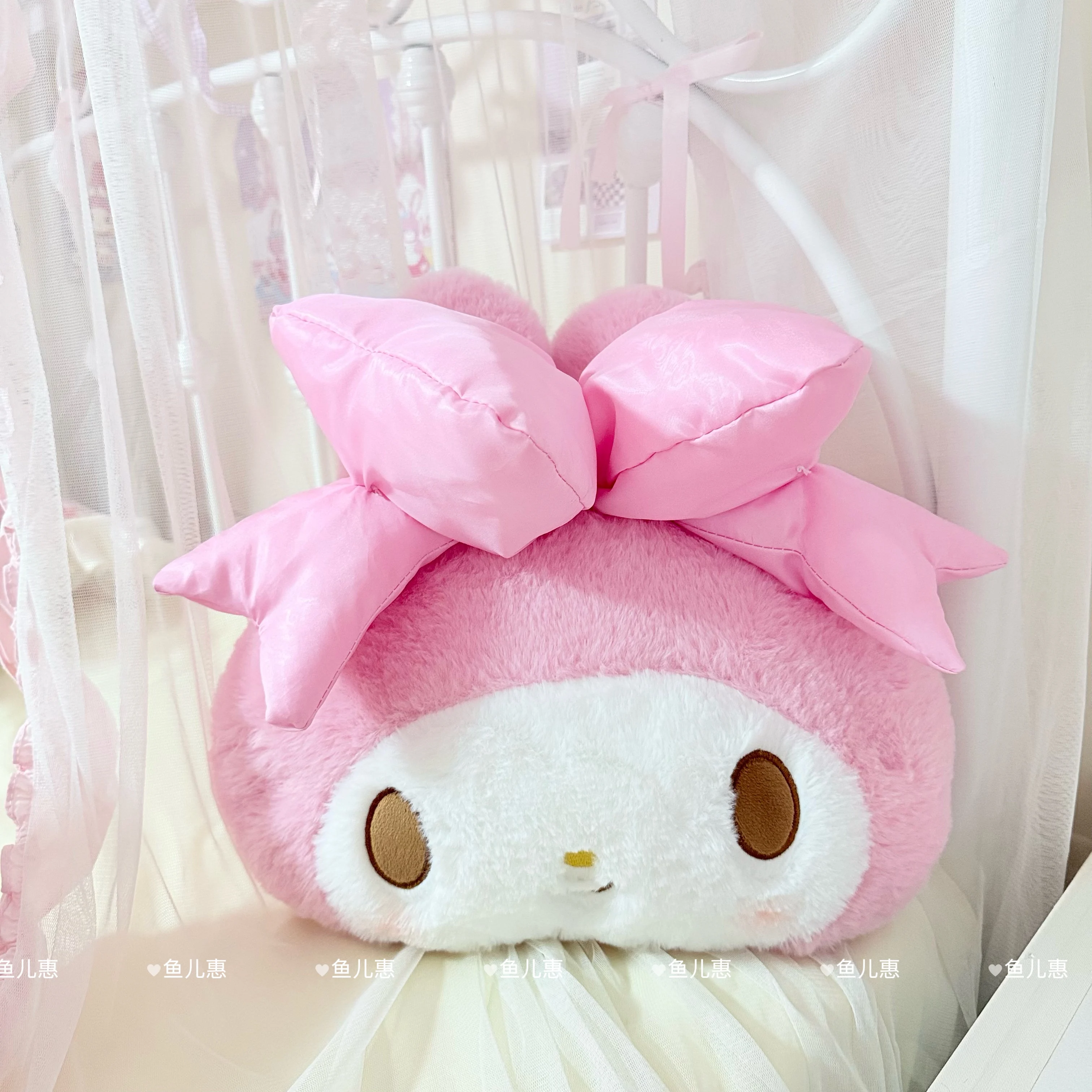 سانريو بلدي ميلودي الكرتون بلوشيز جميل محشوة أنيمي Kawaii ألعاب من نسيج مخملي وسادة الظهر مسند الرأس اكسسوارات السيارات غطاء حزام الأمان