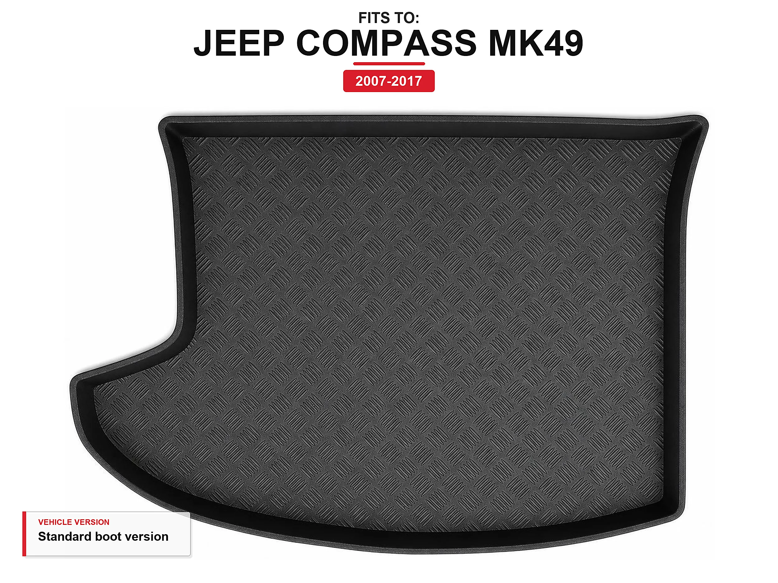 Kofferbakmat met rand voor: Jeep Compass Mk49 2007-2017
