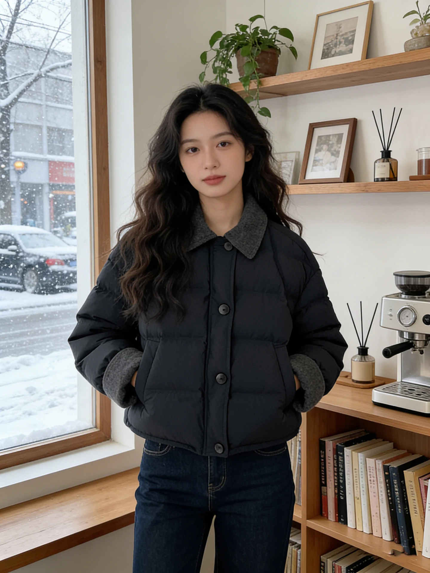 

Хлопковое джатовое женское пальто с воротником в стиле ретро, корейская версия, зимнее пальто Ele Beautiful