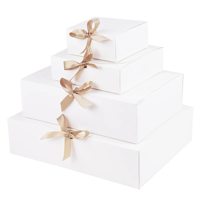 5 adet beyaz Kraftpapier hediye kutusu düğün doğum günü partisi el yapımı kurabiye şeker saklama ambalaj kutusu noel dekorasyon ev için