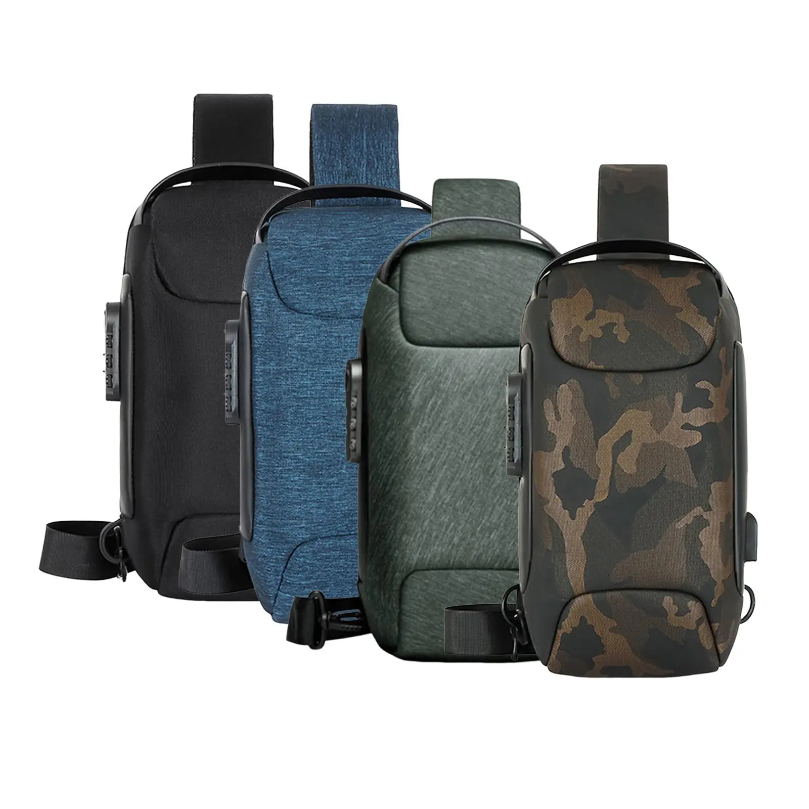 Daypack peito portátil para homens, Shoulder Pack, Code Lock Purse