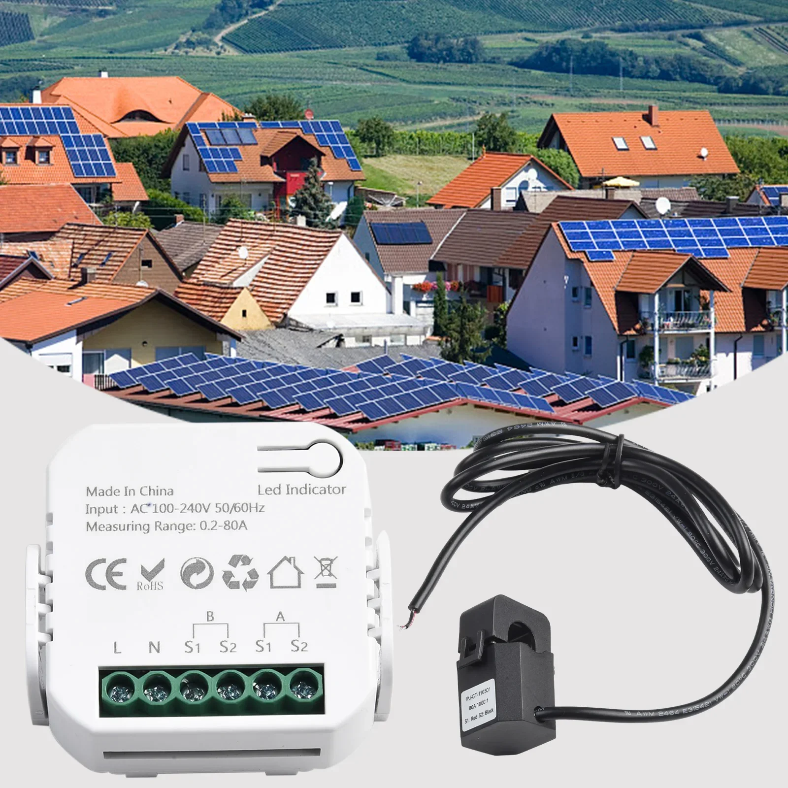 Smart 1/2 Way WiFi Energy Meter Bidirection 2 Channel With Clamp Solar Power Parts & Accessories Bidirectional Monitoring Meter