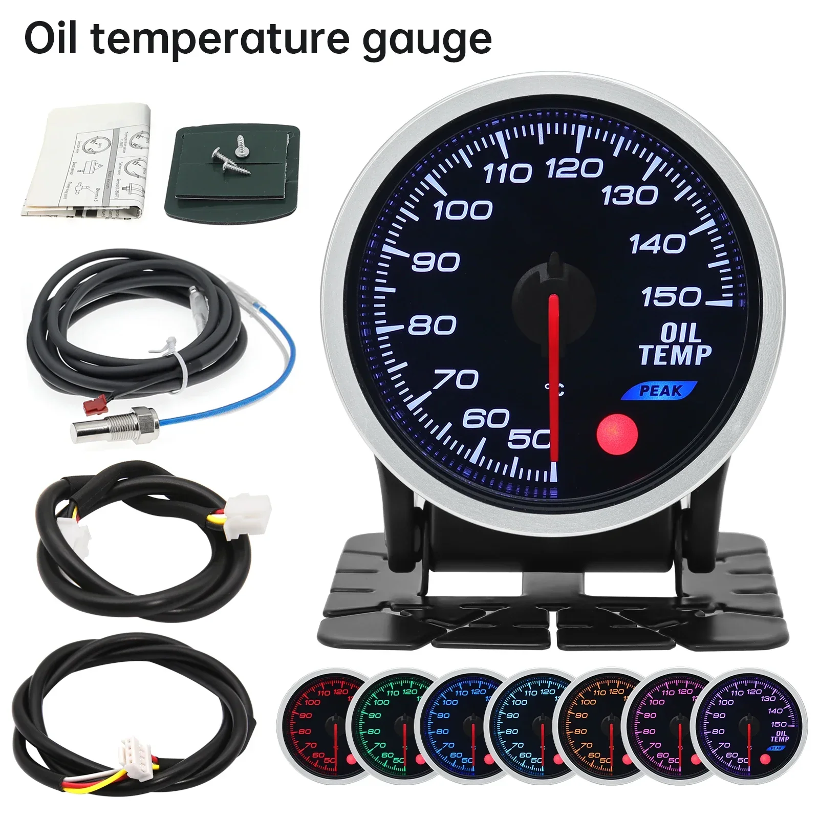 2 Inch 52 MM Rook Lens Gauge Auto Turbo Boost Meter Oliedrukmeter 3Bar 2Bar PSI Turbo Gauge 8 kleuren Backlight Met Elektron