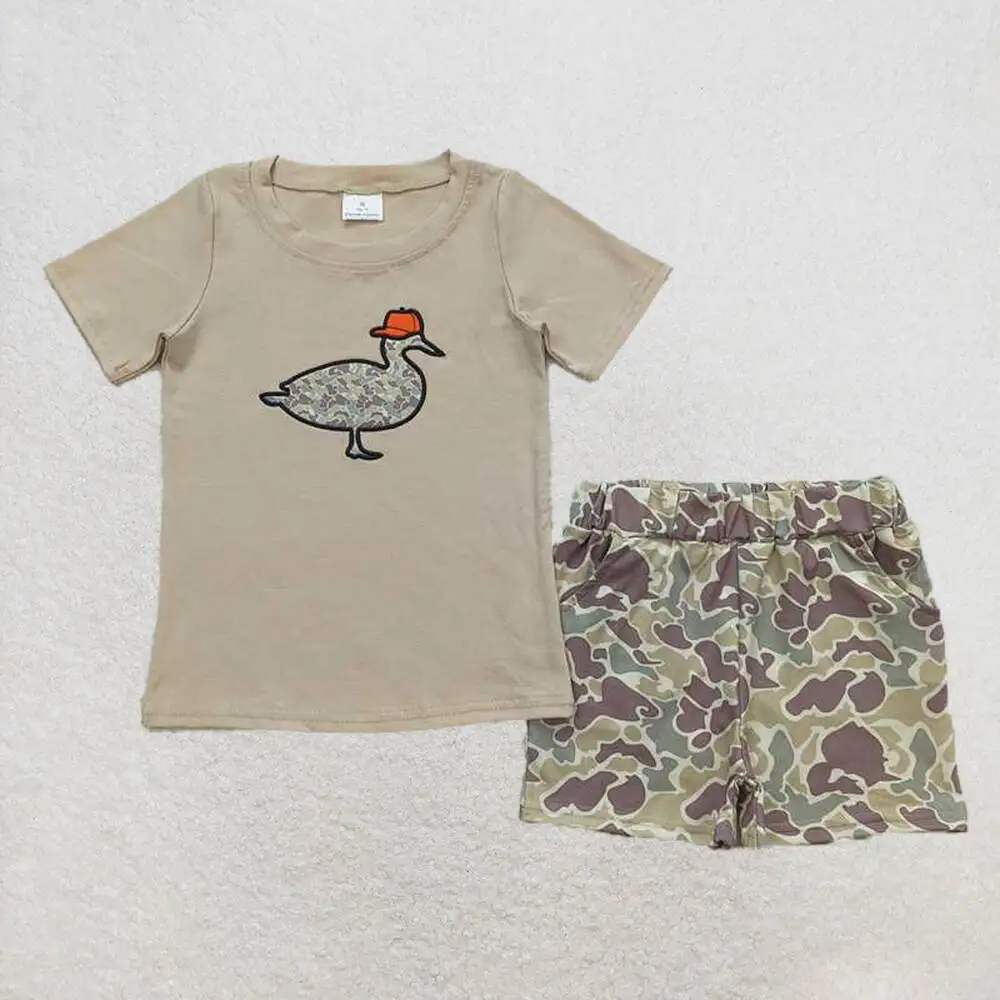 Ensemble chemise et short camouflage kaki pour bébés garçons, tenue mignonne pour bébés garçons, ens