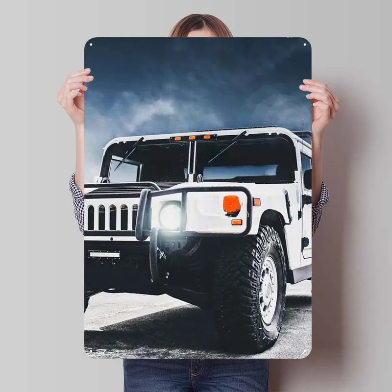 Hummer Metal Posters Classic Car Tinplate Sign Man Cave Custom Metal Signs for Garage Wall Art Decoration Gaming Room Decoration