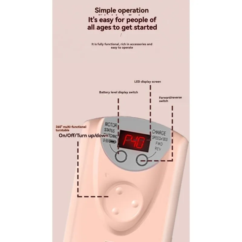 A67Z High-Speed Manicure Device With 12 Grinding Head Bits-Electric For Nail File Kit-Portable For Nail Care