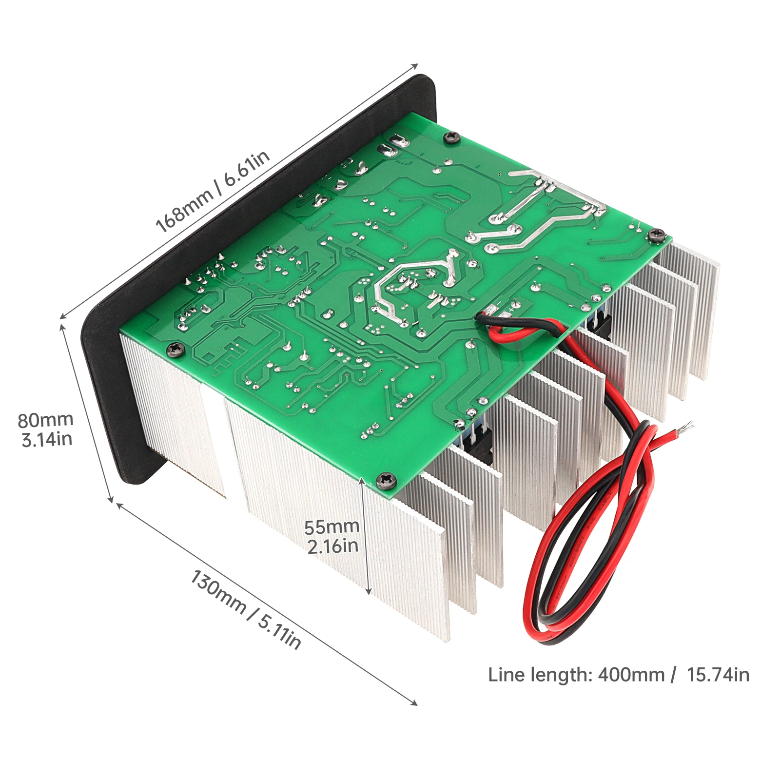12V 150W Car Audio High Power Amplifier Board for 6 /8 /10 Inch Car Subwoofer with Light, Black Powerful Bass Subwoofer