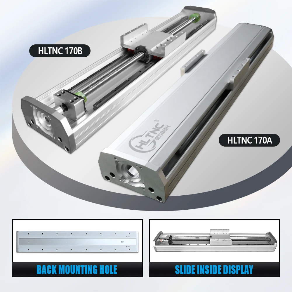 HLTNC HL170 Semi-Enclosed Slide Module SFS2005/2010/2020 Ball Screw + HGR15 Dual Guide 170mm Width for CNC Router Mill Linear