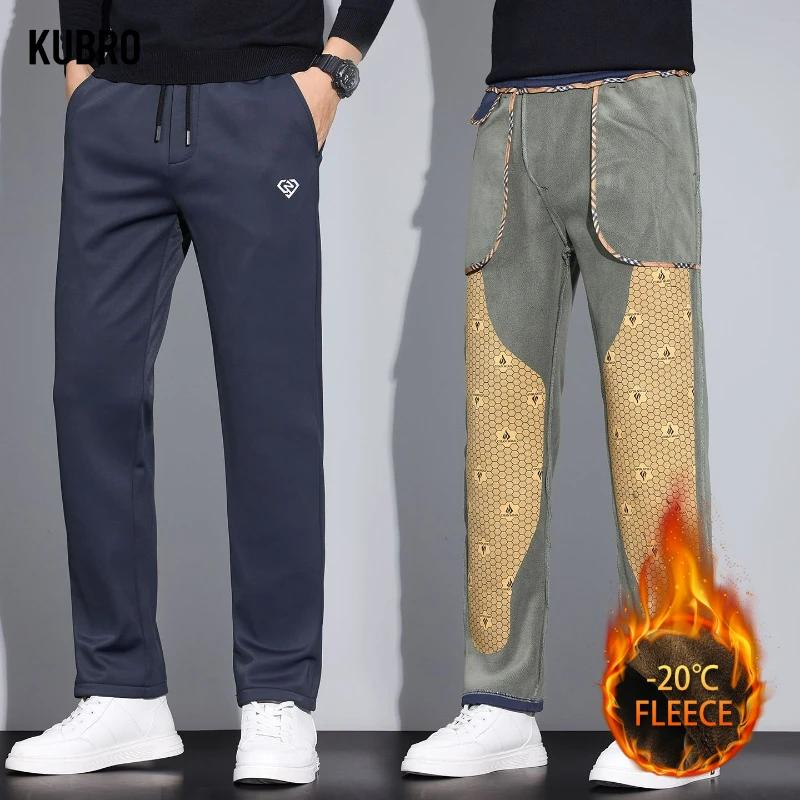 

Осень-зима, теплые мужские флисовые брюки из матовой ткани, деловые повседневные брюки на открытом воздухе, толстые бархатные хлопковые флокированные плюшевые брюки, мужские