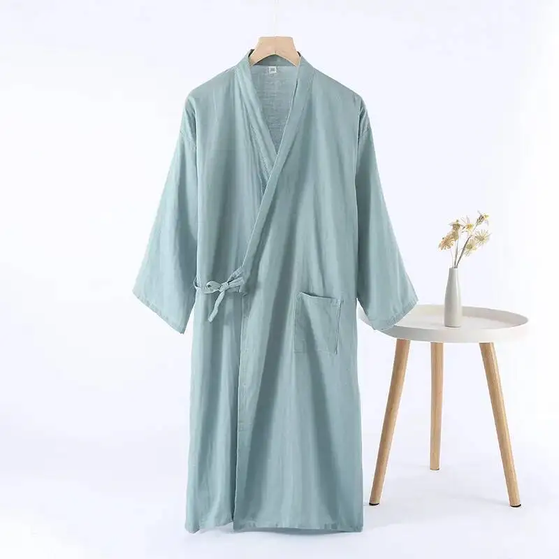 Couple Kimono Robes For Men Women Homewear Loose Large Size Spring And Summer Thin Bathrobe Sweat Clothes