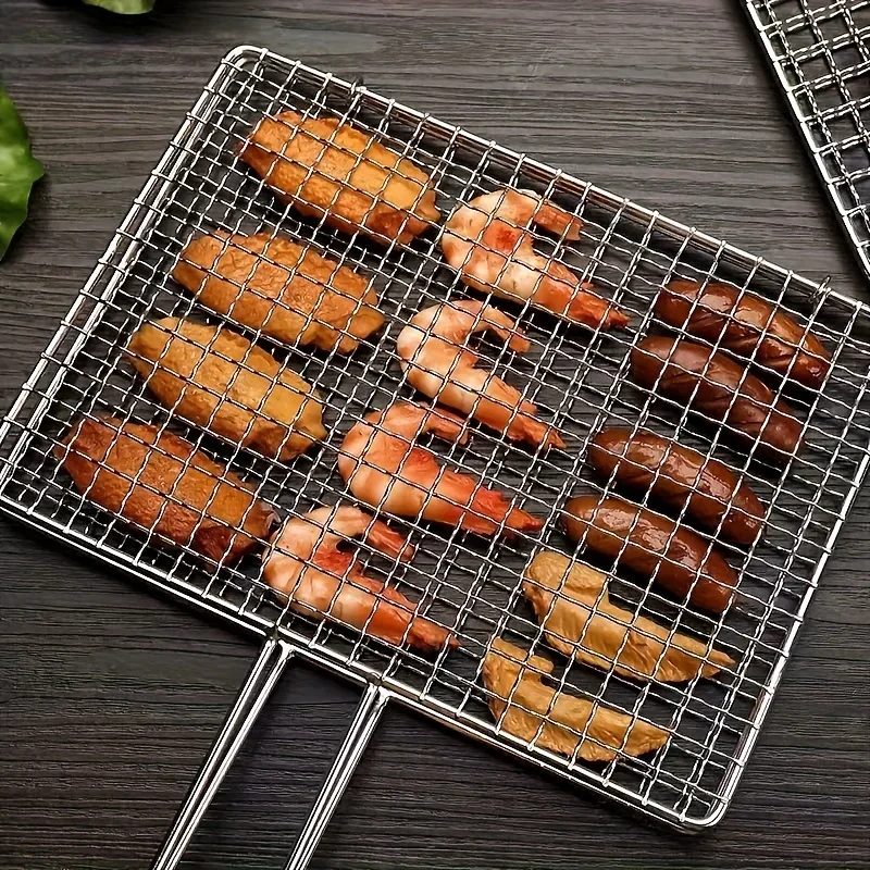 [Multi-purpose] Heavy-duty stainless steel grill for even cooking - ideal for camping, picnics and family gatherings Grill light