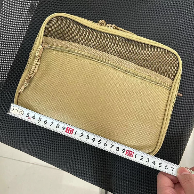 Tragbare Herren-Toilettentasche aus Oxford-Gewebe, Khaki, Reise-Organizer mit mehreren Taschen, hängende Waschtasche für Outdoor-Aktivitäten, Angeln und Kurzreisen – Detail 12