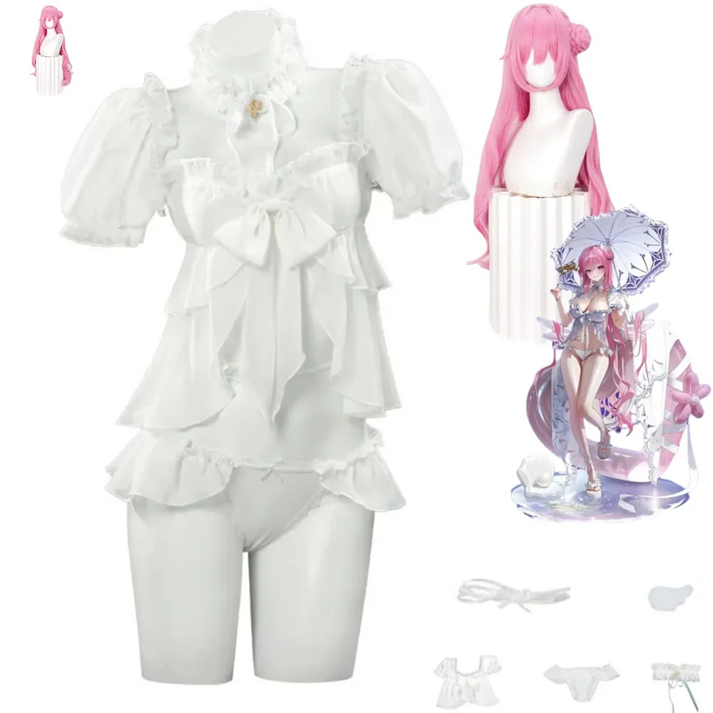 Игра NIKKE: Богиня Победы Дороти Косплей Костюм Шорты Парик Женский Сексуальный Карнавальный Бикини Летний Белый Купальник Костюм