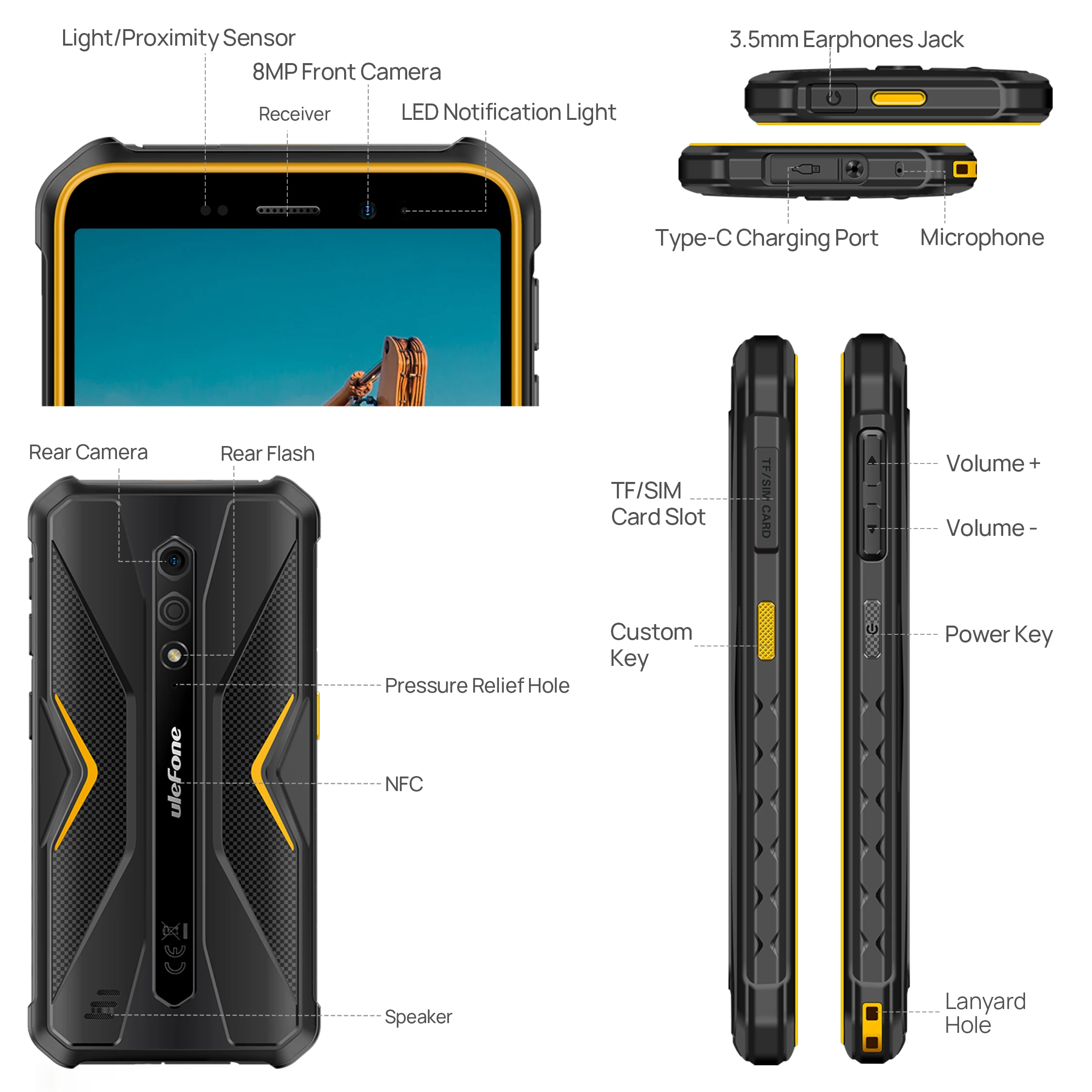 Imagem -06 - Ulefone-armor X12 Versão Global Android 13 até 6gb 3gb 3gb Ram32gb Rom4860mah13mp 5.45 4g Nfc Estreia Mundial