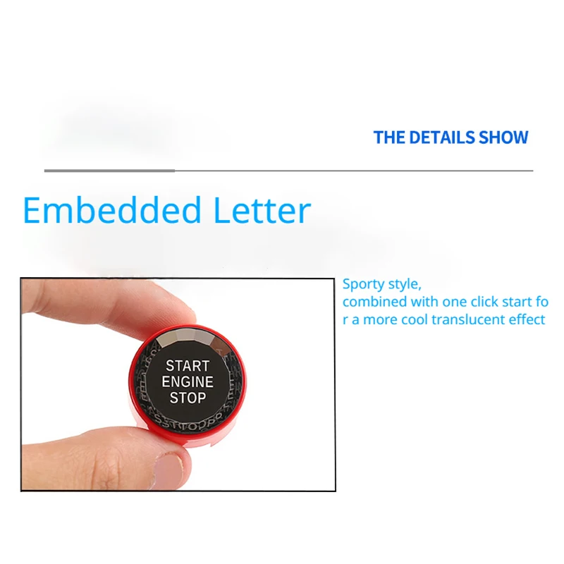 Pegatina de interruptor de parada de cubierta de reemplazo de botón de arranque de motor de coche para BMW X1X2X3X4XX5X6F25 F26 F15 F16 F39 F49 F12