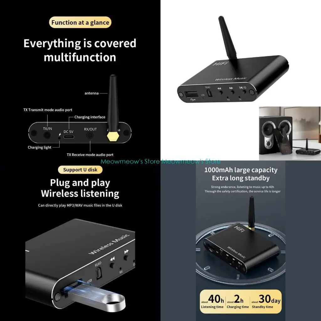 Transceiver Auditori W91A dengan input BT5.4, 3.5, hingga 15 juta koneksi nirkabel untuk sistem rumah