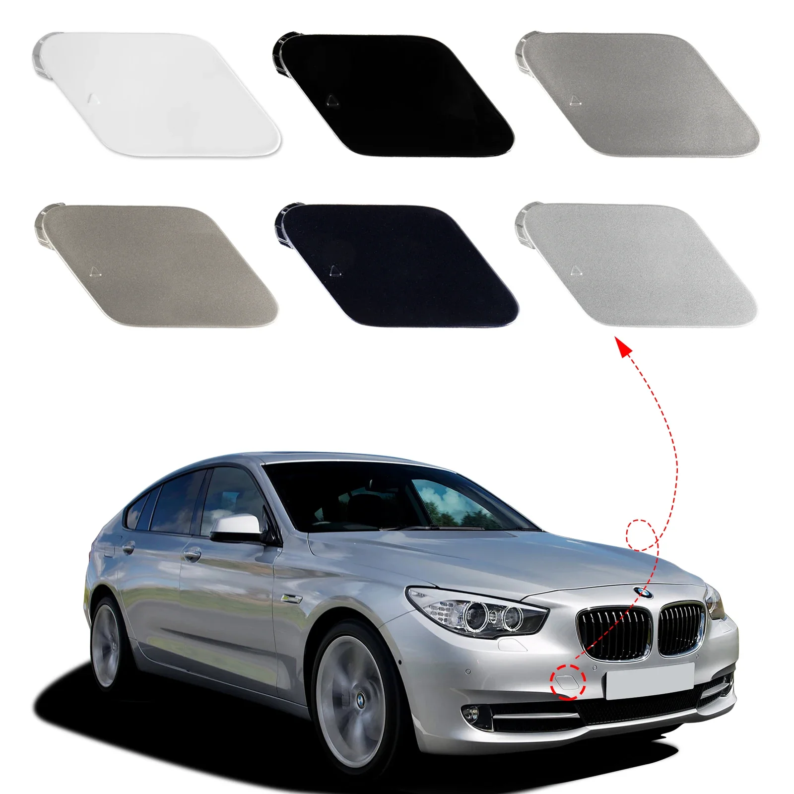 

OLANGDA Front Bumper Tow Hook Cover Cap Towing Eye For BMW GT5 Series F07 550i 535i 2010 2011 2012 2013 51117248065