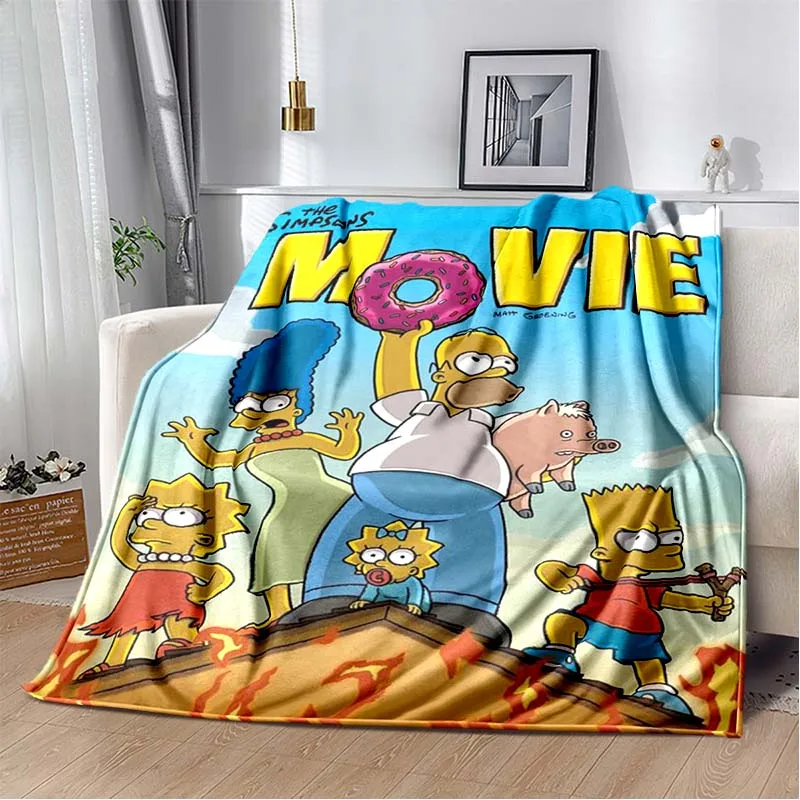 Disney The Simpsons Cartoon Blanket Travel Picnic Blanket Children's Adult Household Blankets Gift