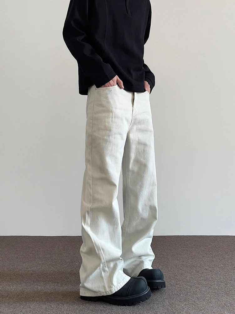 

Джинсы PUEE American High Street Cleanfit Dir ey в винтажном стиле, модные прямые брюки с микро-клешем для мужчин и женщин