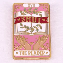 SMUT The Reader Book Enamel Pin Pink Brooch Jewelry Backpack Decorate Gifts