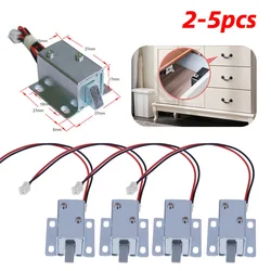 2-5pcs DC 5V-6V 12V Magnetic Lock Mini Small Size Solenoid Electromagnetic Electronic Locker Control Cabinet Drawer Door Lock