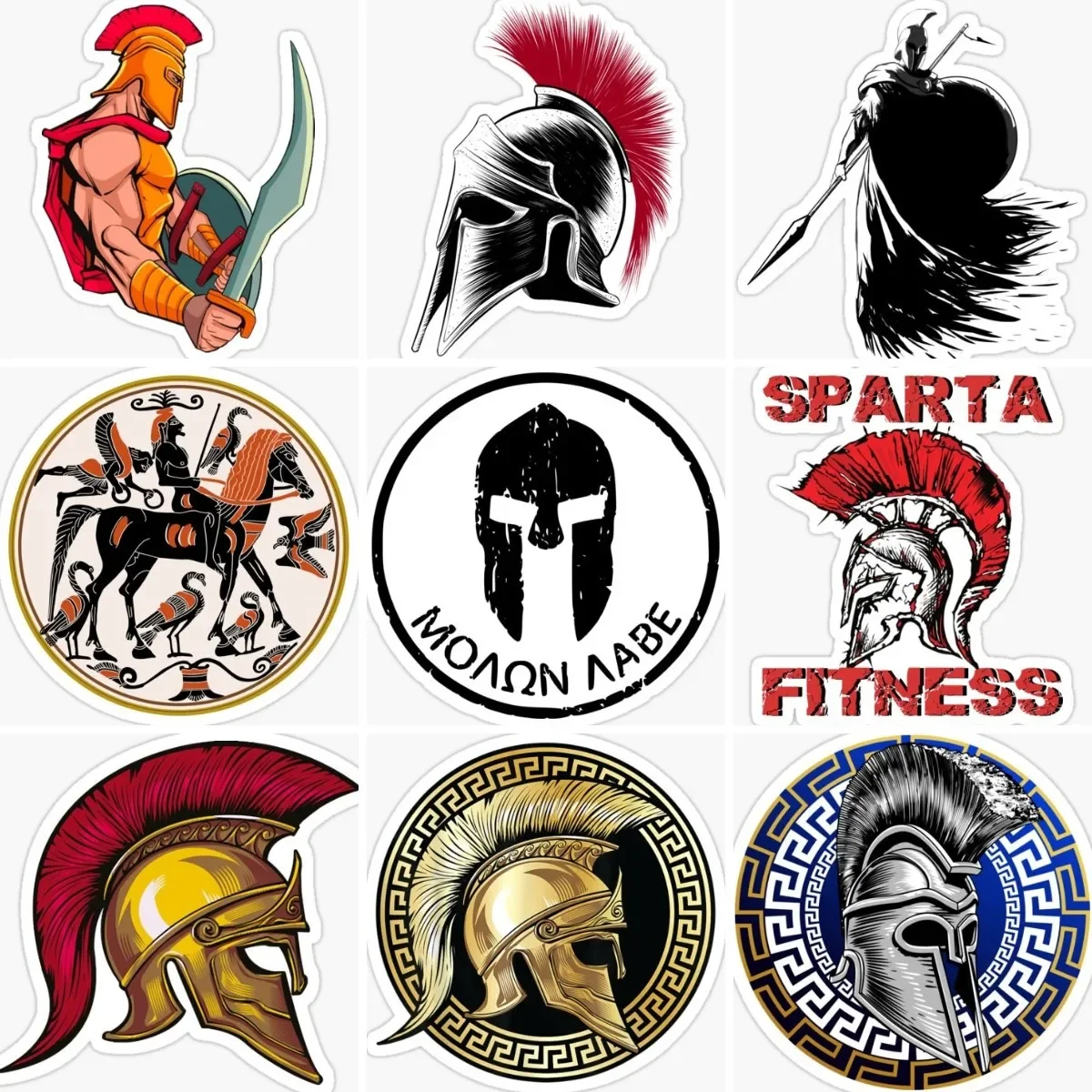 

Spartan Warrior Rome Helmet Shield Sticker Motorcycle Bicycle Accessories Laptop Car Truck Window Off-road Decal Customizable