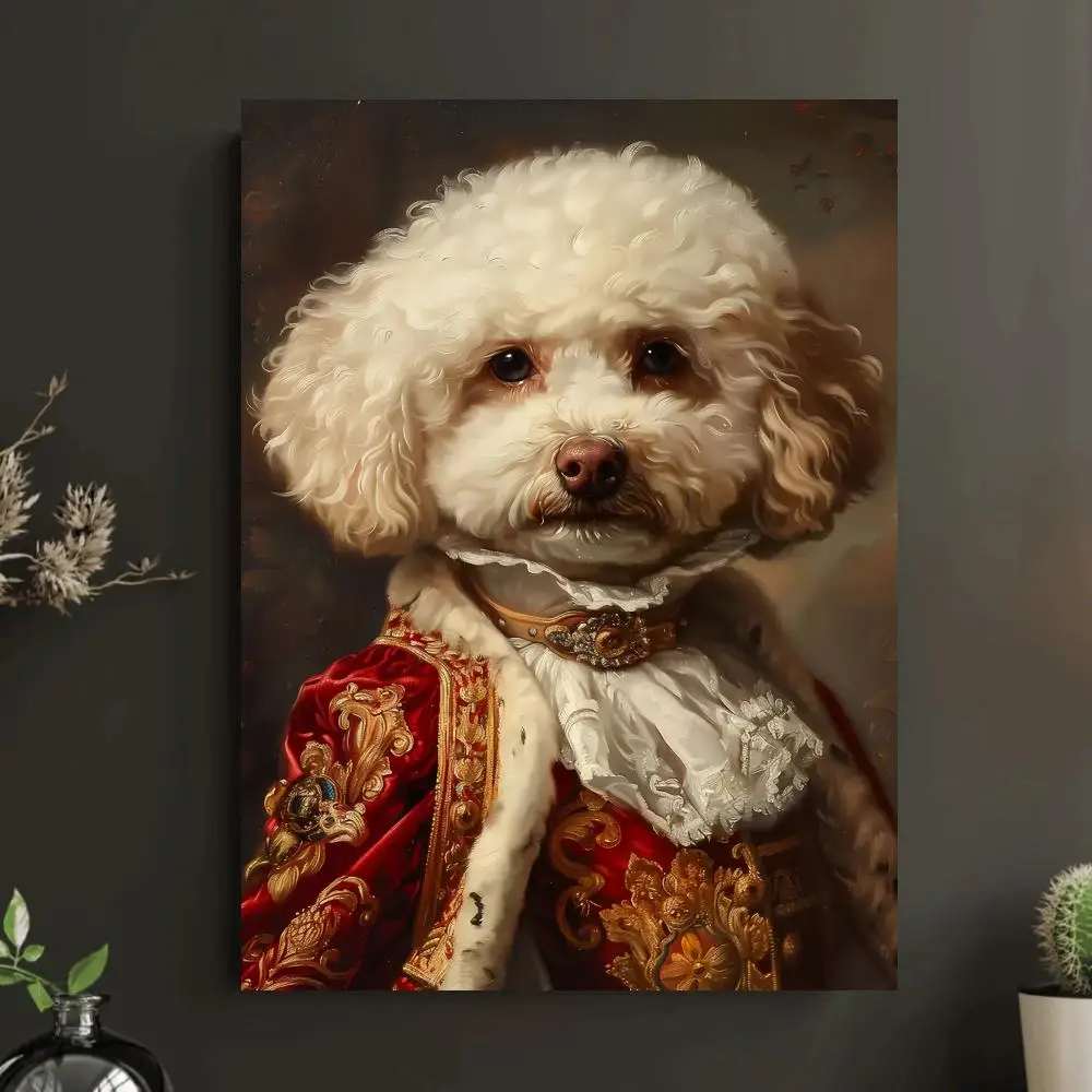 Funny Animal Dog Portrait Poster Wall Art Sticky for Living Room Bedroom Office Hallway Bar Home Decor Gift Idea
