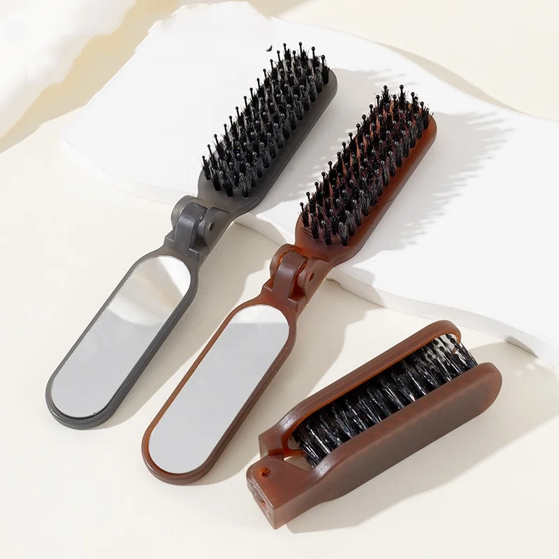 

Mane folding comb, portable travel hair comb, girls' makeup mirror, mirror comb integrated, styling tool