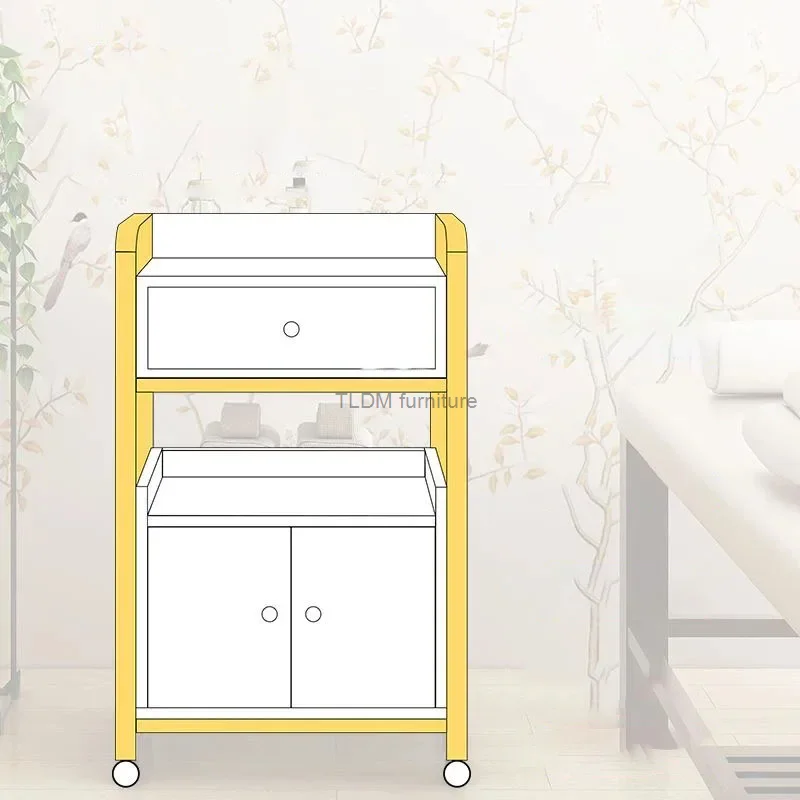 Carrello portautensili per salone di bellezza carrelli per saloni dorati di lusso leggeri mobili per saloni creativi Rack per la casa armadi multistrato