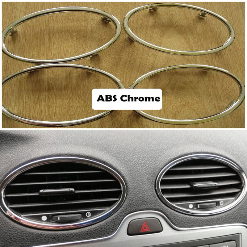 For Ford Focus 2 MK2 2005-2016 Car Accessories Outlet Decorative Frame Auto Air Conditioning Vent Trim Sticker