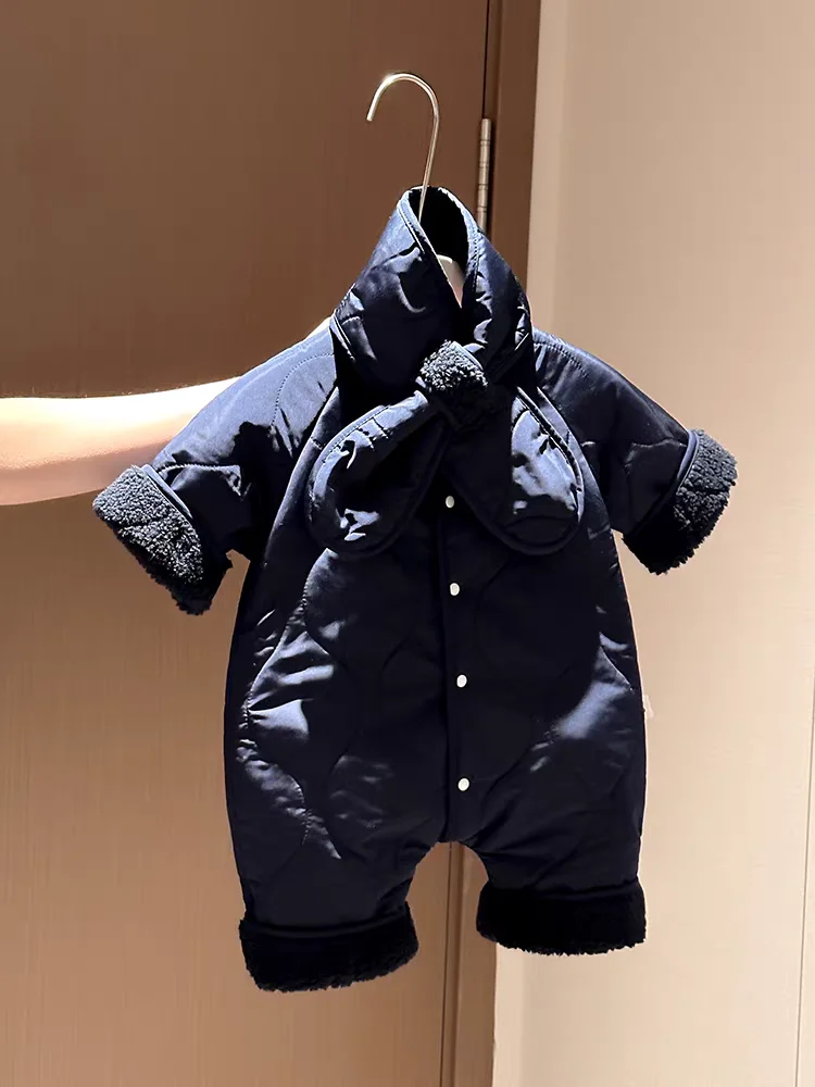 HY22431 الخريف والشتاء الطفل الرجعية الأزياء أفخم سميكة الدافئة الزحف دعوى بذلة الطفل الخريف والشتاء الملابس في الهواء الطلق
