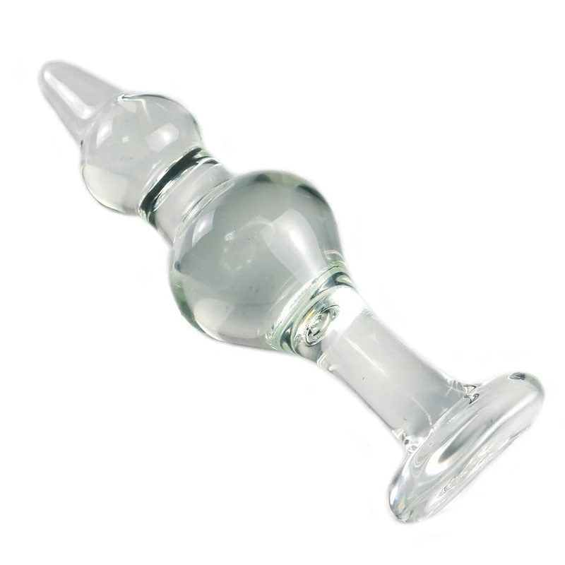 Grand plug anal en verre transparent avec traction de perle arrière de 5 cm de diamètre, 18+ jouet sexuel adulte, masseur de prostate pour la masturbation des hommes